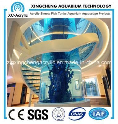 Shopping Malls and Large Cylindrical Aquarium