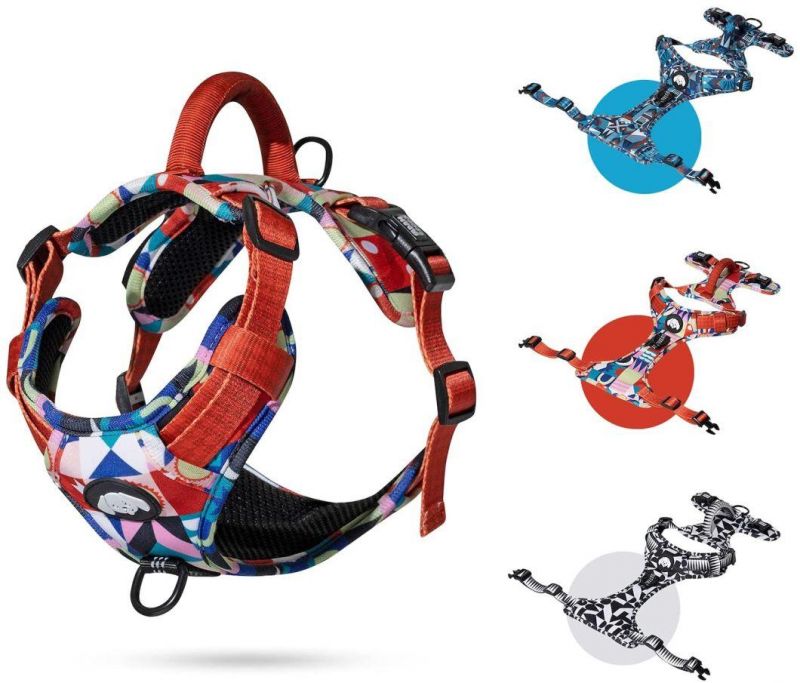 Dog Collar and Leash Set, Adjustable Reflective Breathable Oxford Harness Pet Supplier Accessories
