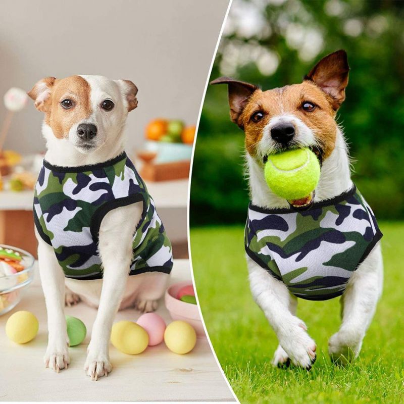 Cheap Wholesale Summer Spring Cotton T-Shirt Vest Pet Dog Clothes, Blank Pattern Cute Dog Apparel Dog Cloth