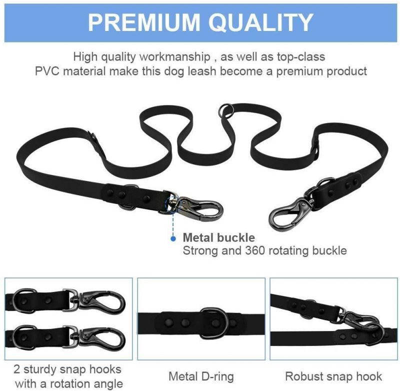 Multifunctional Lead Dog Leash with PVC Material