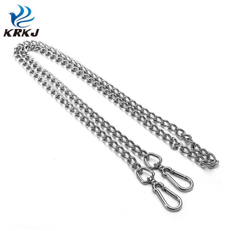 Waterproof Rust Seamless Welding Pet 2m Double Headed Stainless Steel Dog Chain Leash