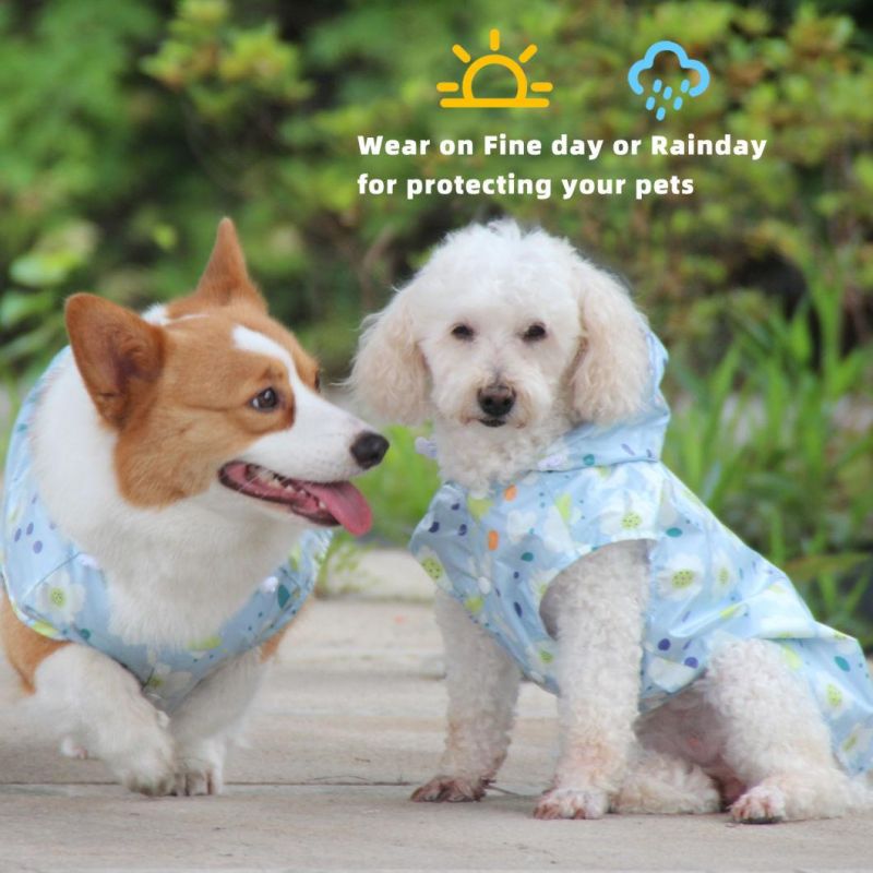 Wholesale Waterproof Pet Raincoat Highweight Fabric Pet Coat Outdoor Dog Rain Coat
