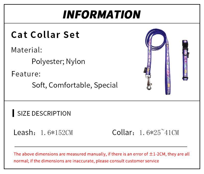 Heavy Duty Custom Designer Adjustable Luxury Fancy Fashion Dog Collar and Leash Set