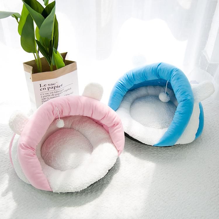 Animal Rabbit Shape Hot Cat Product Pet Cushion Soft Cozy Plush Pet Nest Cat Cave Bed