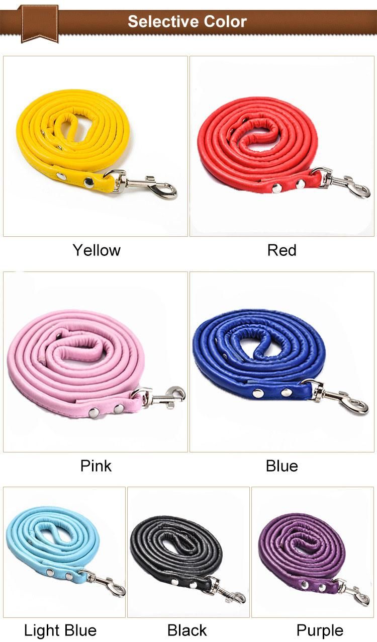 Fashion Multicolor Large Running Tracking Reflective Soft Handle PU Padded Rope Pet Dog Leash