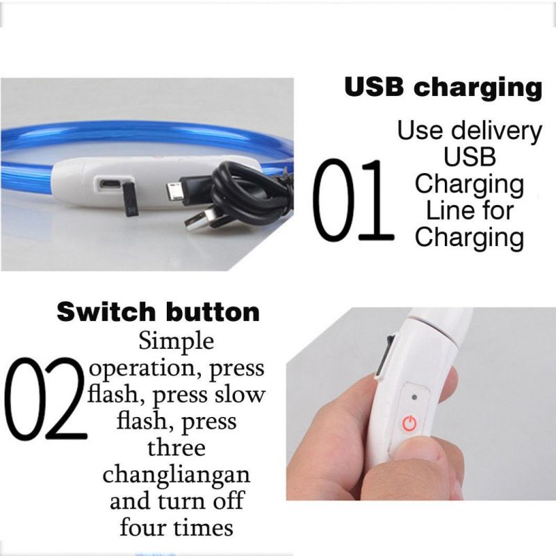LED Dog Collar USB Rechargeable Glowing Pet Dog Collar