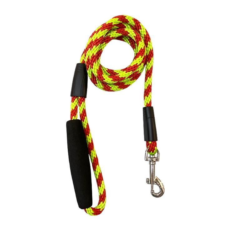 Mountain Climbing Durable Braided Nylon Reflective Round Rope Dog Pet Leash Soft Handle