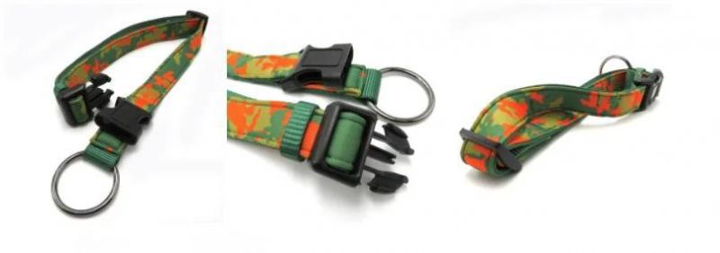 Custom Logo Design Pet Accessories Adjustable Wide Nylon Webbing Dog Collars