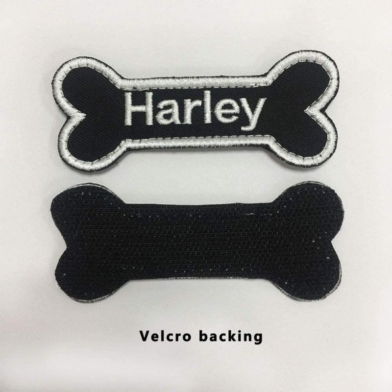 2 Pieces of The Custom Personalized Embroidered Dog Harness Patches Hook Fastener, Shirt, Hat Morale Name Patch, Size Is 4" X1"