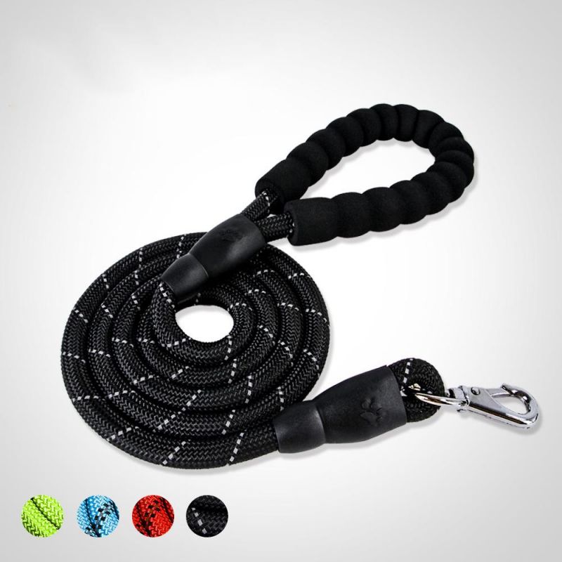Nylon Rope Reflective Dog Leash Highly Reflective Threads Strong