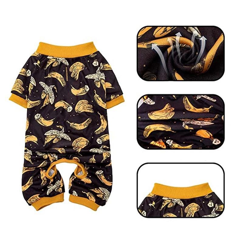 Soft Dog Pajamas Adorable Dog Apparel Jumpsuit Cute Pet Clothes with Fruit Pattern Fashionable Lightweight Puppy Jumpsuit Cotton