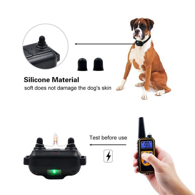 Waterproof Electronic Rechargeable Static Shock Vibrating Remote Control Pet Dog Training Collar/Black-Blue-Pink-Silver/Pet Tracker/Dog Trackers