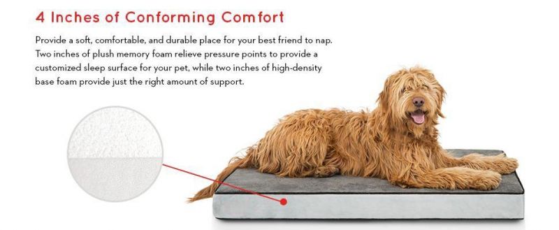 4" Thick Pet Bed Orthopedic Dog Beds with High Density Support Foam