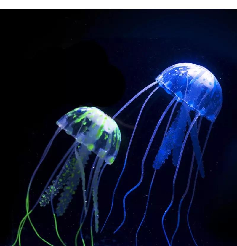 Artificial Glowing Effect Jellyfish Colorful Fish Tank Aquarium Decor Ornament