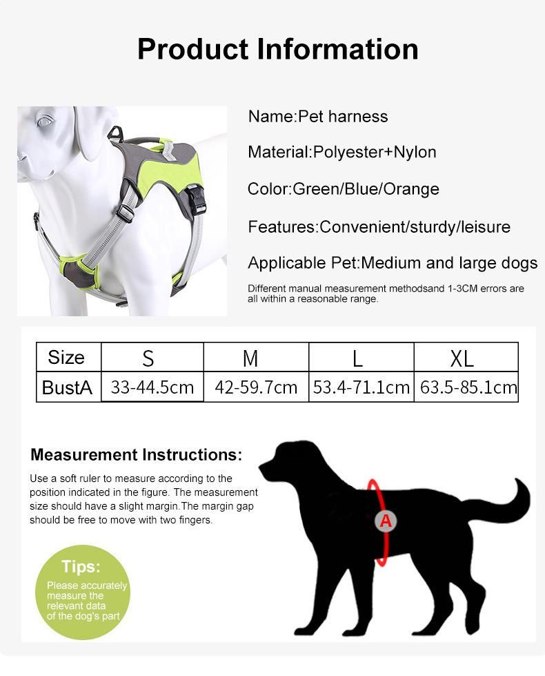 OEM Breathable Mesh Cloth, Soft Padded Protective Stocked Pet Dog Harness Vest