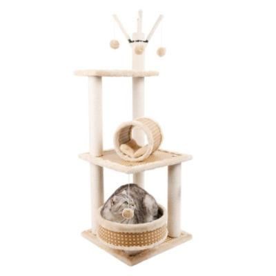 Pet Palace Summer Cool Pet Cat Tree Products with 2 Cozy Condos Scratching Ladder Kitten Toy Cat Scratching Post Cat Tree Tower