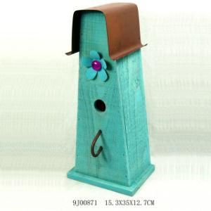 Fsc Chic Antique Solidwood Wooden Birdhouse for Garden Decoration