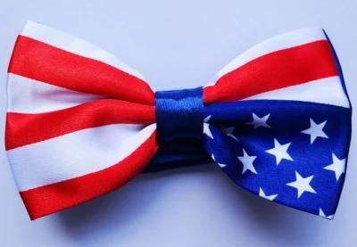 American Flag Bow Tie - Handmade Dog or Cat Handcrafted Bow Tie Including Collar