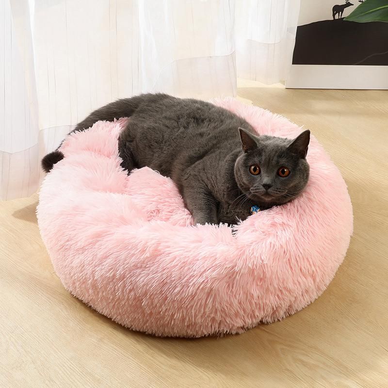 Soft Round Flower Pet Cat Bed Cushion Mats Kennel Winter Warm Sleeping Bed Small Medium Pet Products