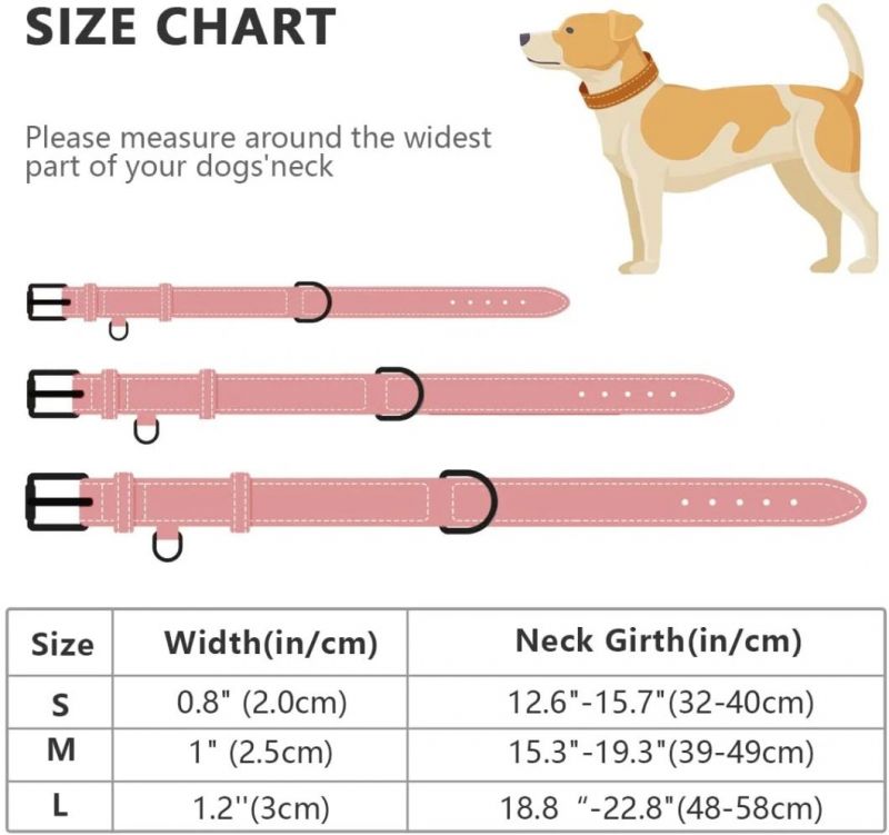 Heavy Duty Adjustable Weatherproof Dog Collar Leather Dog Collar