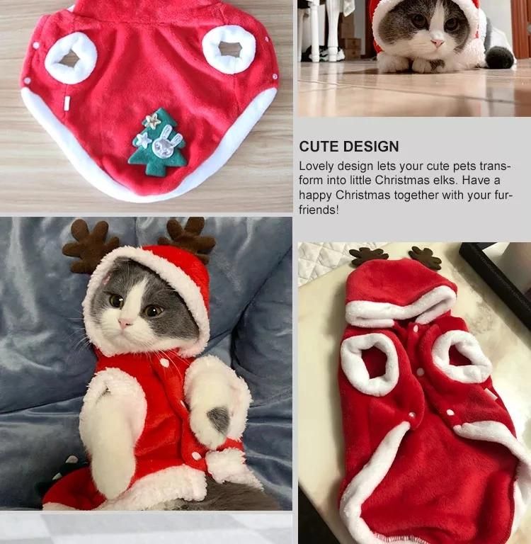 Custom Pet Clothes Reindeer Christmas Costume Puppy Winter Clothing Wholesale