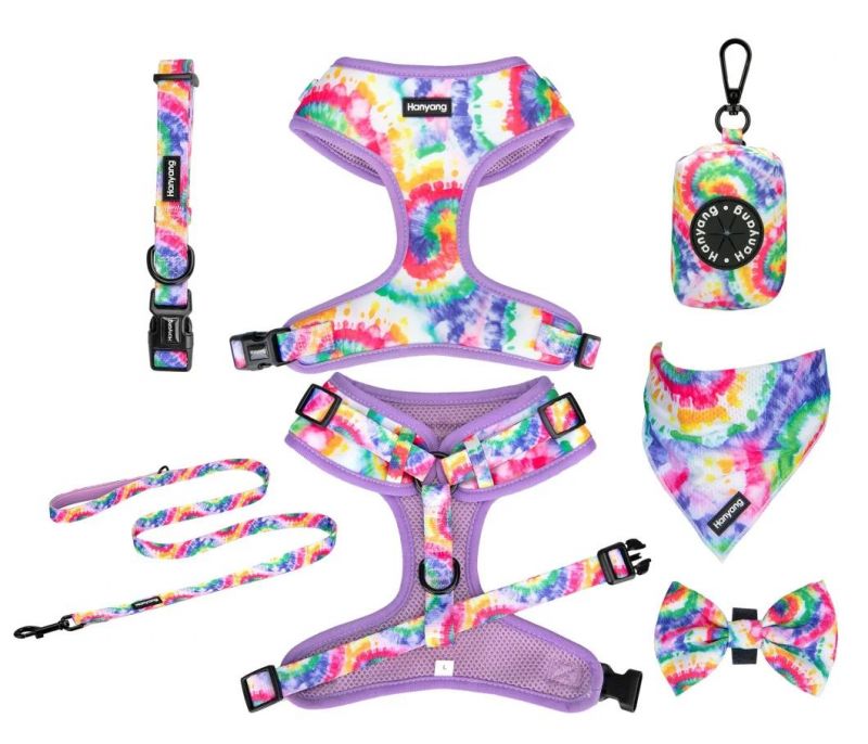 Custom Logo Pet Dog Harness Vest Soft Mesh Padding Adjustable Dog Leash and Dog Harness