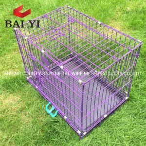 Foldable Galvanized Dog Cage on Wheels