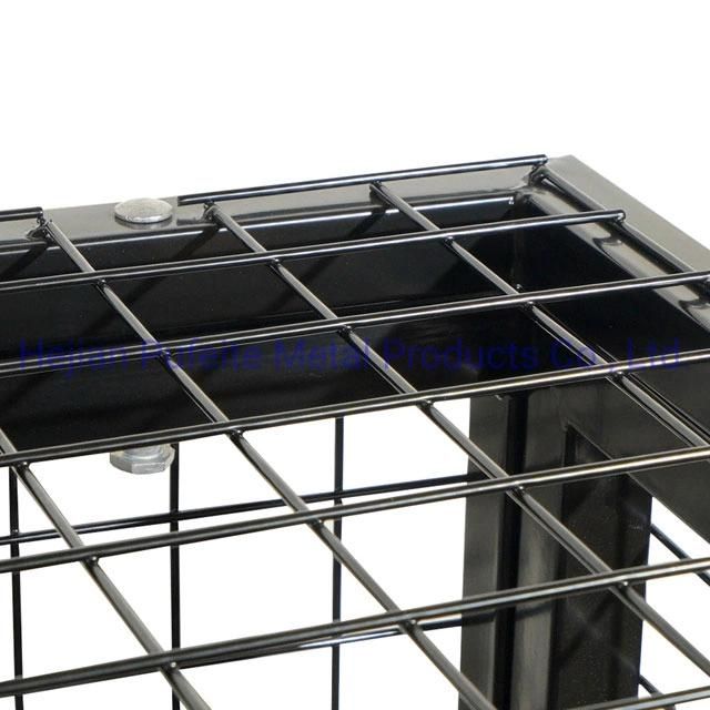 Black Powder Coated Wire Mesh Gas Cylinder Cages.