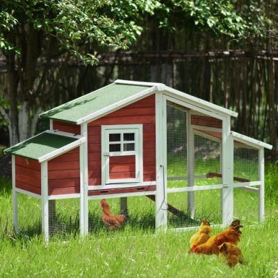 77.9 Inch Rabbit House Wooden Small Animal Cage Bunny Hutch with Ramp and Tray