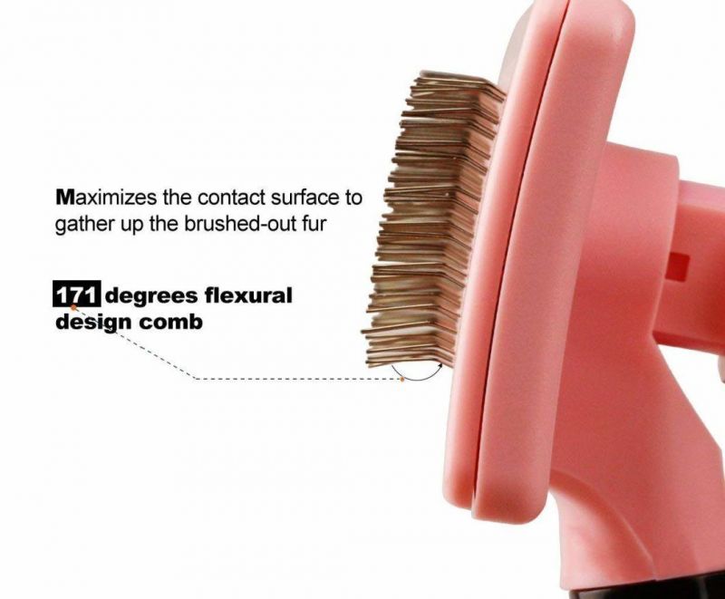 Wholesale Durable Self Cleaning Silicone Stainless Steel Pet Hair Remover Comb Dog Brush