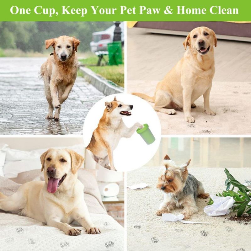 Portable Pet Dog Paw Cleaner Plunger Wash Feet Cup Brush Cat Dog Foot Washer