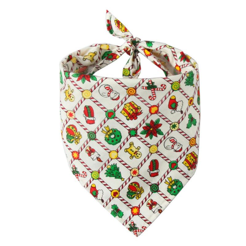 Christmas Pet Scarf Bandana Dog Collar Santa Pattern Pet Accessories