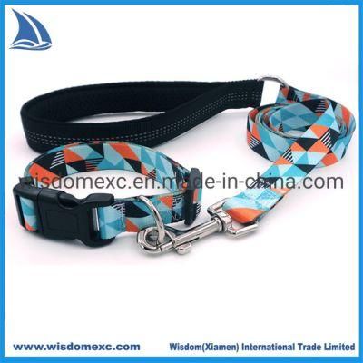 Dog Collar Set with Reflective Handle Metal Cllip Attachment