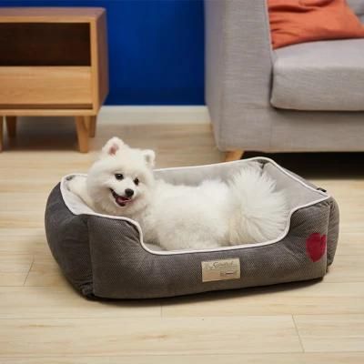 Anti Slip Beige Suede Soft Pet Bed Dog/Cat Bed