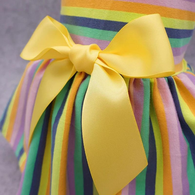 100% Cotton Striped Dress Cat Vest Puppy Shirts Colorful Printed Dog Dresses Pet Clothes for Doggie