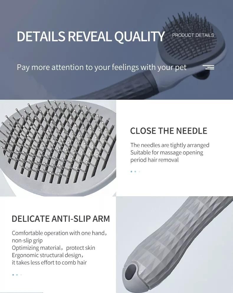 Hight Quality Low Price Removes Cat Grooming Brush Self Cleaning Pet Hair Comb