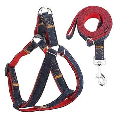 Adjustable High Quality Durable Heavy Duty Denim Dog Harness