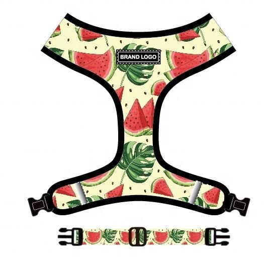 New Style Neck Adjustable Dog Harness Sublimation Patterns Dog Harness