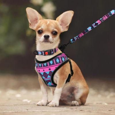 Soft Mesh Dog Harness Ajustable Custom Logo Pattern Pet Supplies Designer Pet Products for Dog
