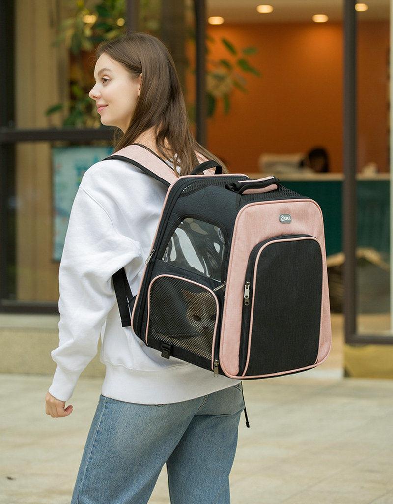Expandable Cat Dog Travel Backpack Breathable Foldable Pet Carrier Bag Wbb18610