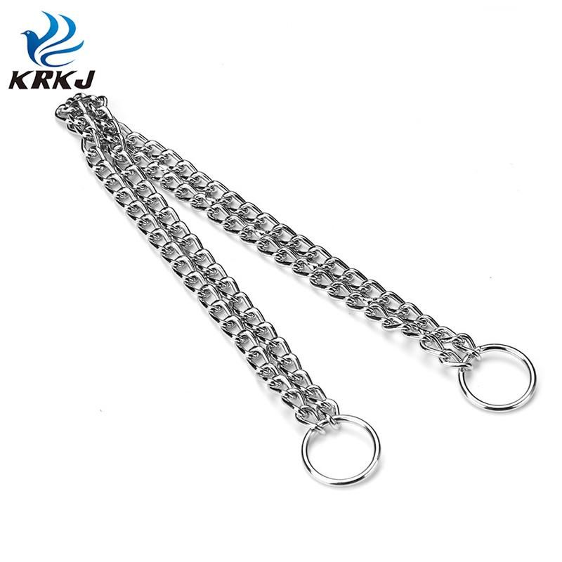 Seamless Welding Rust-Proof Fashion Tactical Military Double Row Metal Chain Dog Collar