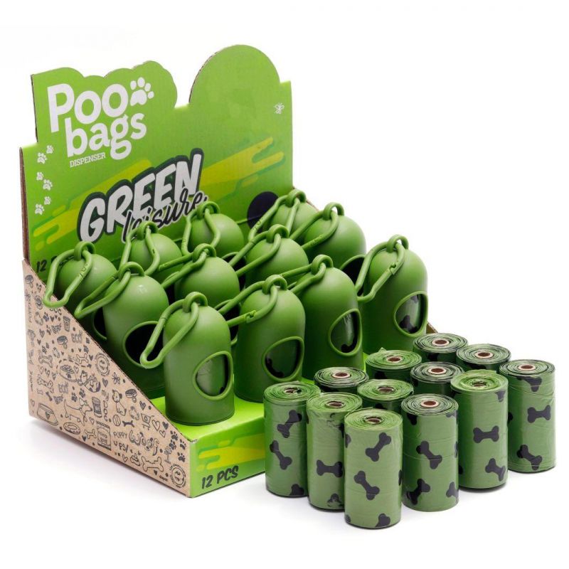 100% Biodegradable Packaging Poop Bags Cornstarch Plastic Garbage Trash Dog Poop Bags