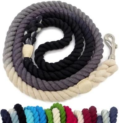 5FT Ombre Rope Dog Leash Braided Cotton Heavy Duty Strong Durable Multi-Colored