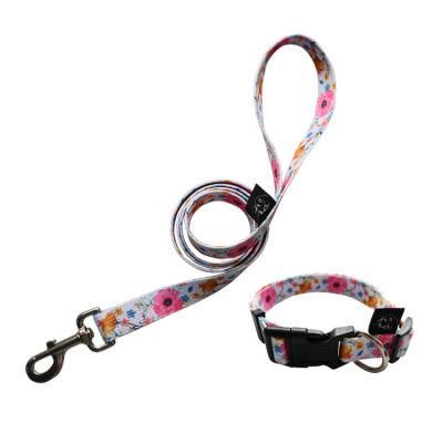 Charm Design High Quality Solid Dog Collar Leash Manufacturer Pet Supplies Dog Collar Laser Brand Leash Set