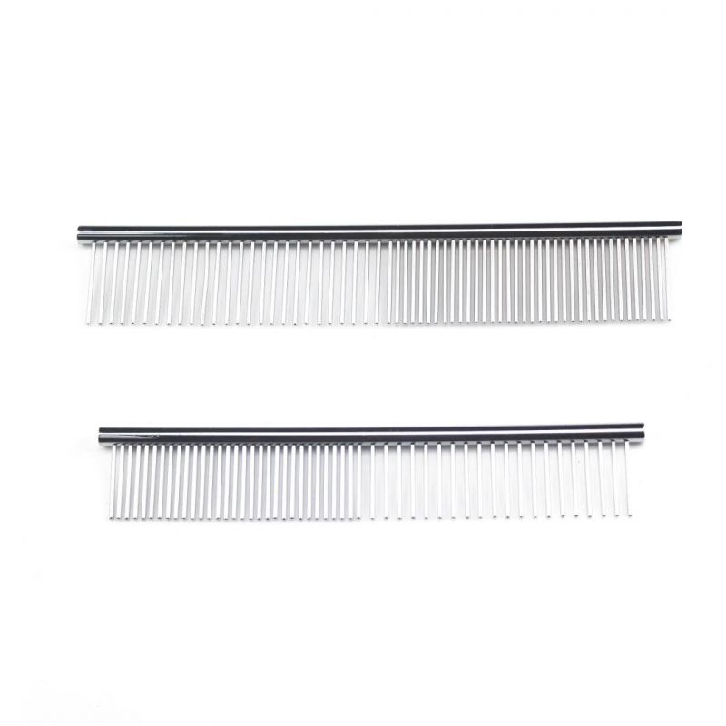 Manufacturer Customized Dematting Stainless Steel Sparse and Dense Dog Comb Pet Grooming