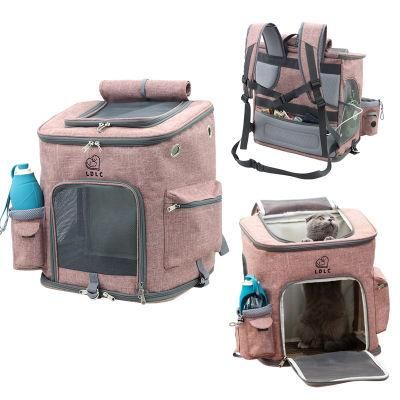 Spot Wholesale Upgrade Increased L-Size Pet Backpack Foldable Double Shoulder Pet Bag out Portable Cat Bag