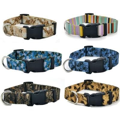 Printed Pet Collar Large Dog Collar Polyester Dog Leash