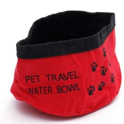 Portable Collapsible Foldable Waterproof Fabric Canvas Dog Bowl