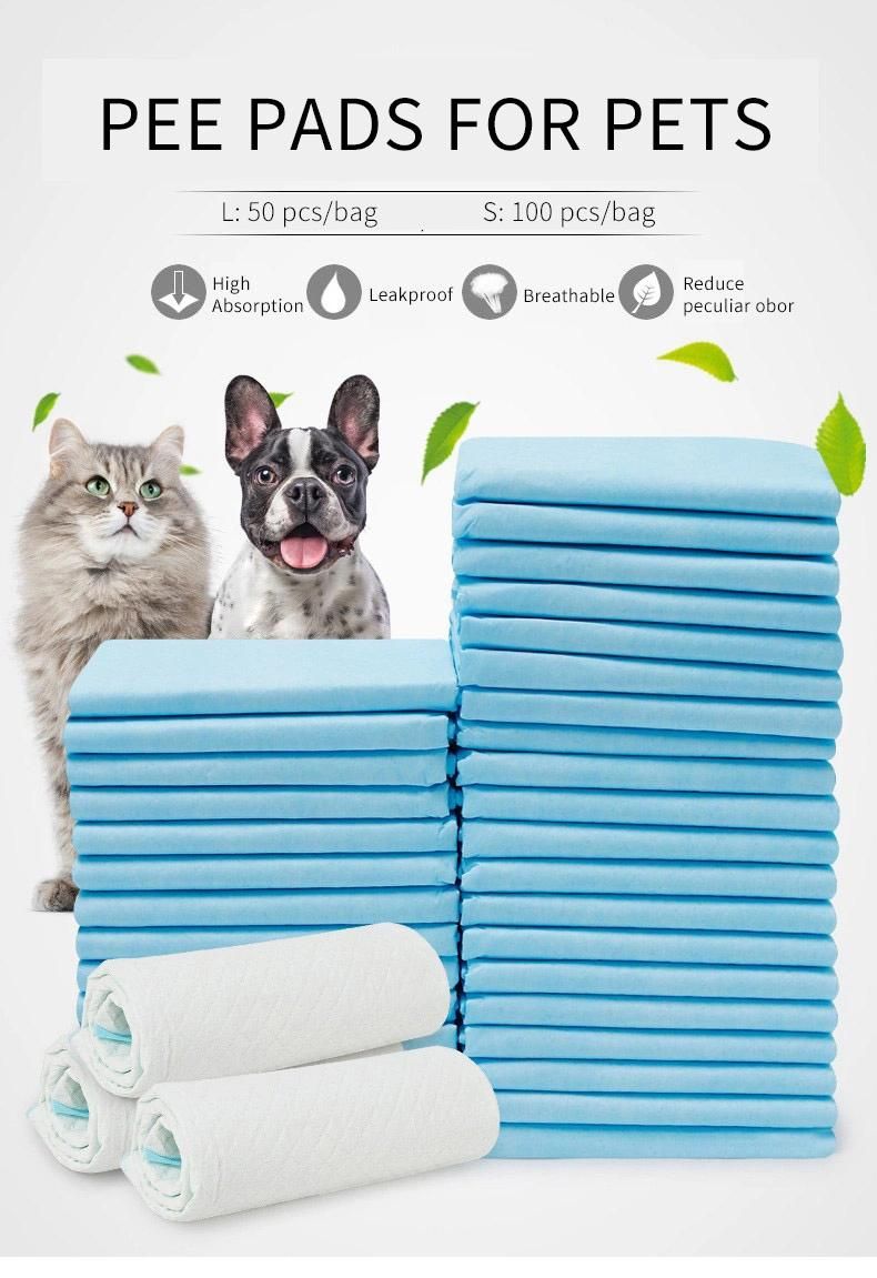 High Quality Fluff Pulp Non-Woven Absorbent Paper Splash Proof Leak Proof Dog Pads Puppy Training Disposable