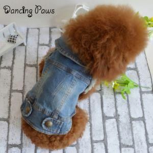 Poodle Clothes Cowboy Denim Vest for Small Dog Summer and Autumn Clothing